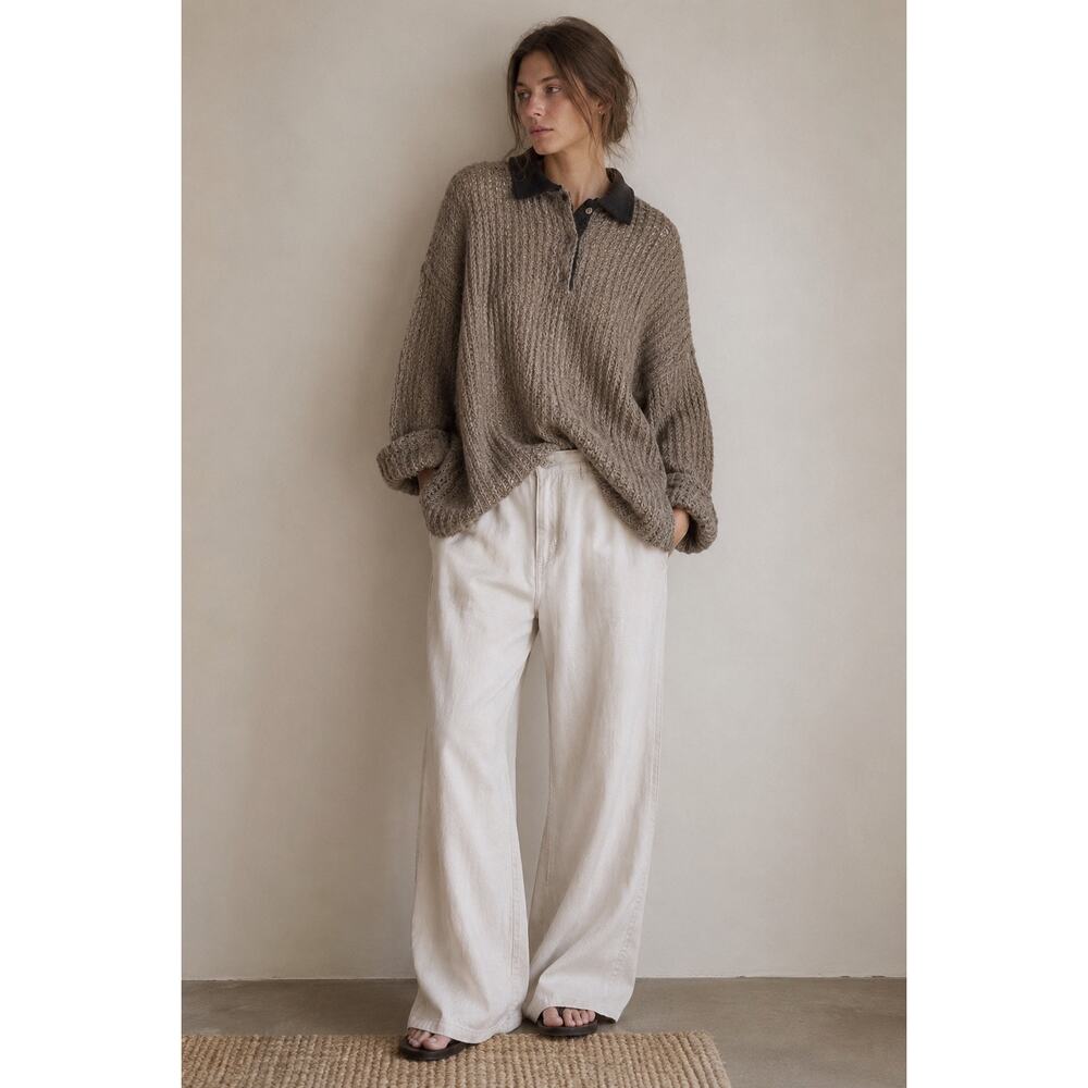 Vintage Todd Oldham Knit Alpaca Wool Chunky Oversized Sweater Brown Medium